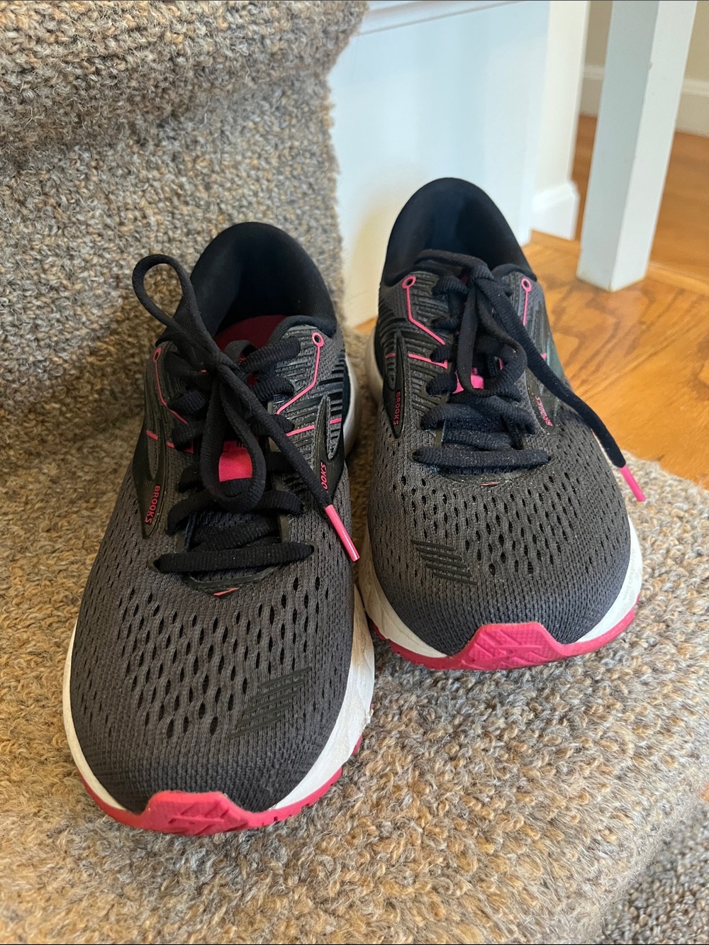 Brooks Women's Dark Gray and Pink Running Shoes